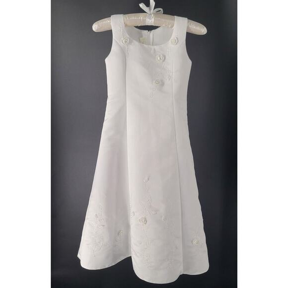 Cinderella embroidered & beaded flower girl party dress white Size 7 wedding - Picture 1 of 10